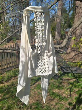 Embroidered/ crochet outerwear vest